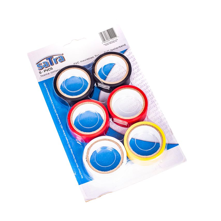Assorted PVC Insulation Tape Kit 19mmx5m (Pack of 6)
