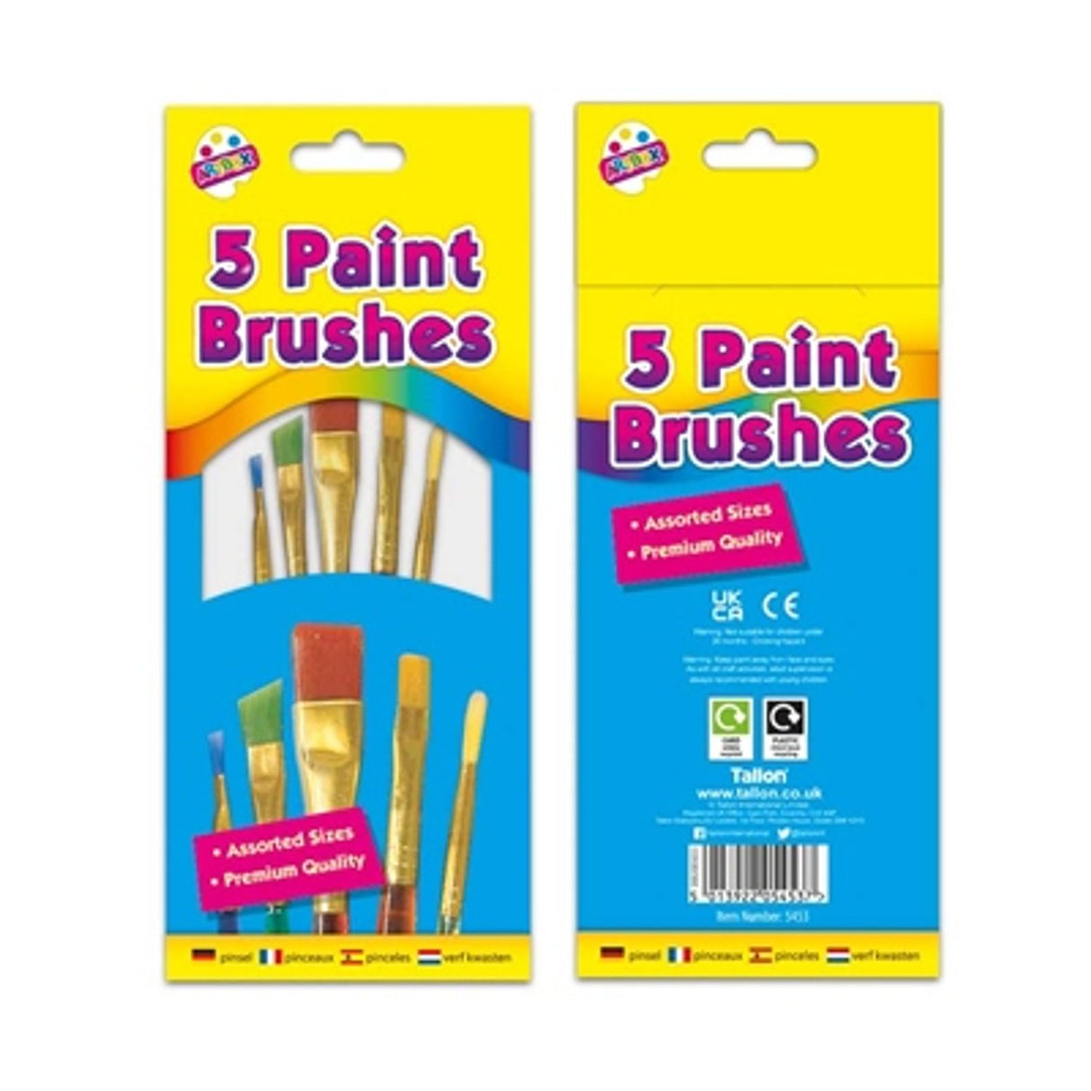 Assorted Paint Brushes (Pack of 5)