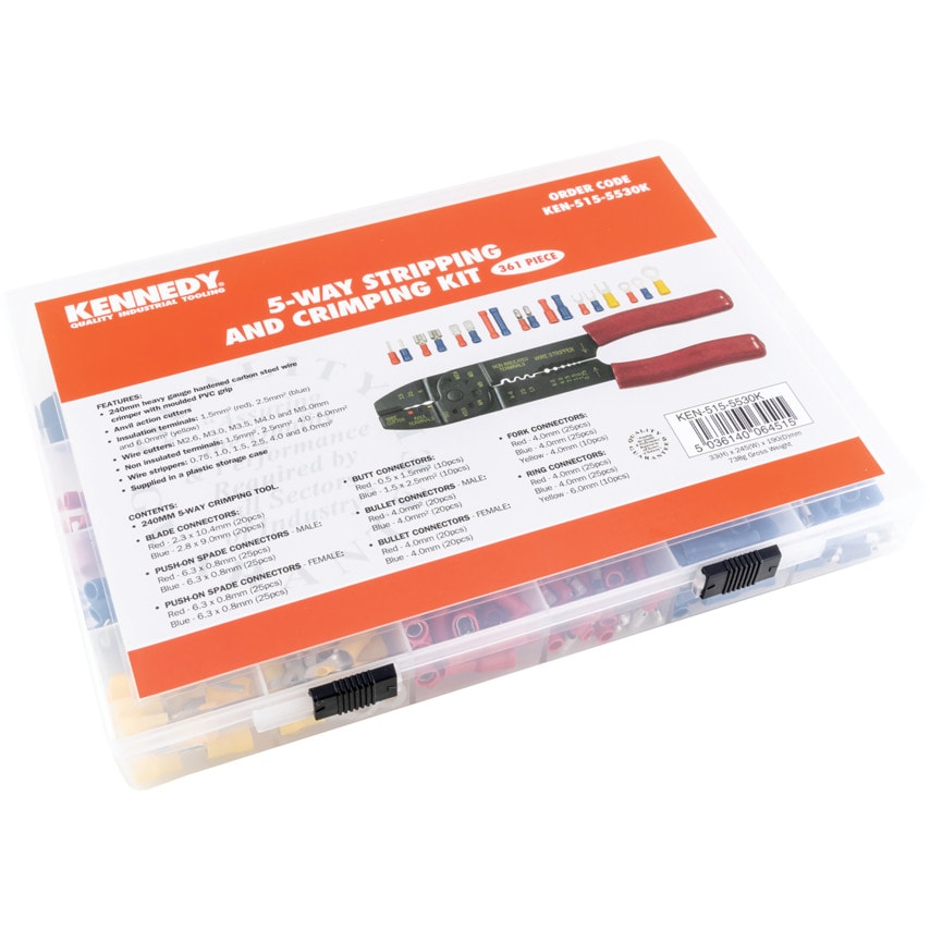 Assorted Terminals & Crimping Tool 361 Piece