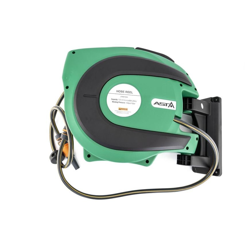 Automatic Wall Mount Garden Hose Reel (Green)