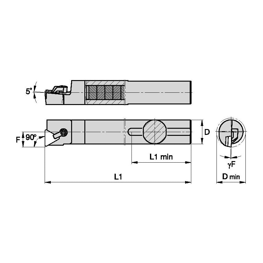 B12CTFPR3 C Clamping Boring Bar D0.75 L1