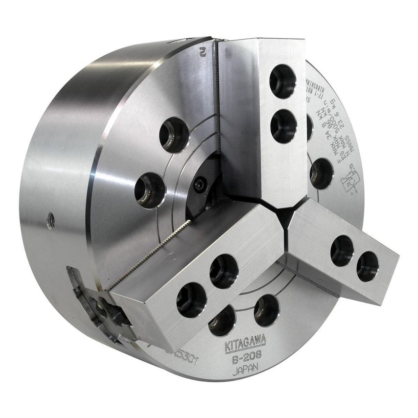 B200 Series (with Adaptor) - Standard 3 Jaw Power Chuck with Adaptor Plate - B212A6