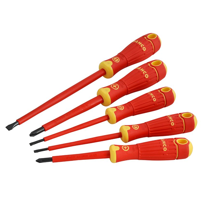 B220.015 BAHCOFIT Insulated Screwdriver Set, 5 Piece BAHB220015