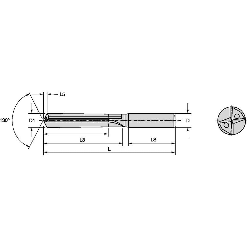 B411A23000 Solid Carbide Drill Tx 23MM/.9055/5XD CO