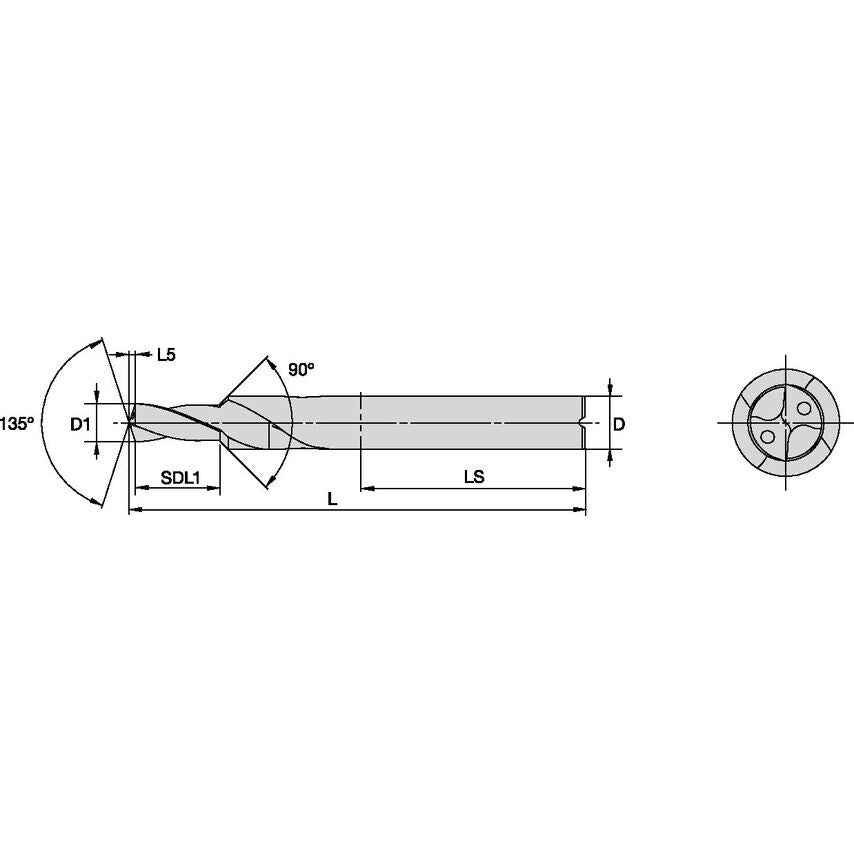 B731A04200HP Solid Carbide Step Drill 4.2MM/.1654/SHO