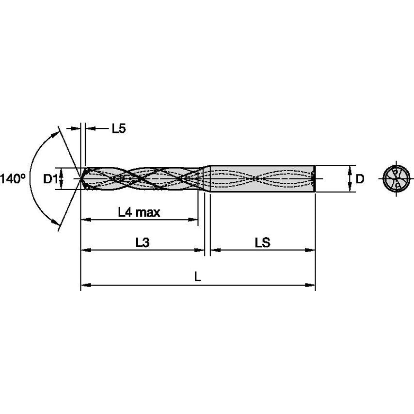 B951A10000 Solid Carbide Drill KMH 10MM/.3937/3XD C