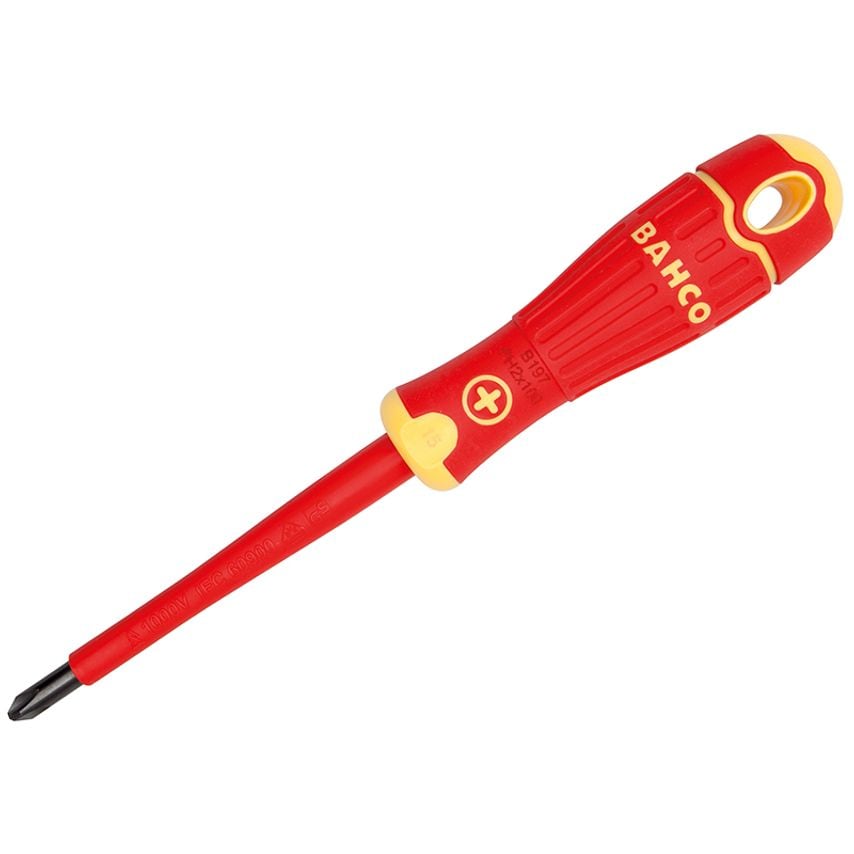 BAHCOFIT Insulated Screwdriver Phillips Tip PH0 x 75mm BAH197000075