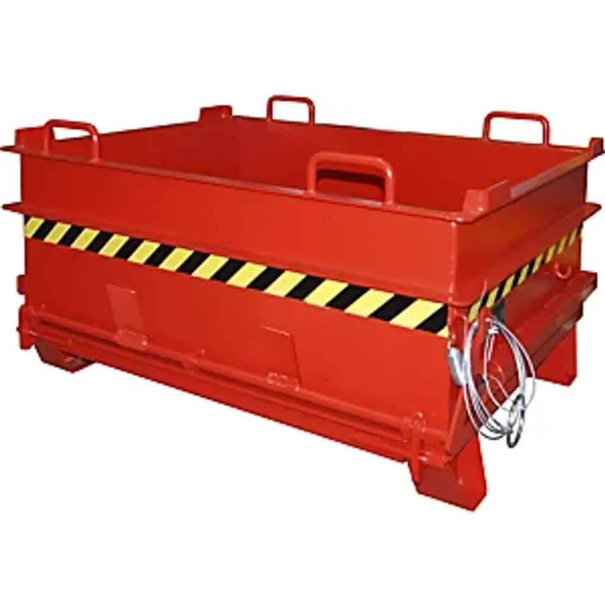 BC Construction Material Container - With Stone Clamp Release Mechanism - WxH 1305 X 700mm, Flame Red
