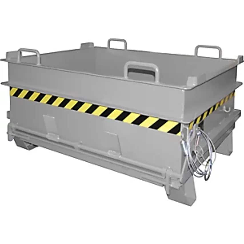 BC Construction Material Container - With Stone Clamp Release Mechanism - WxH 1305 X 700mm, Mouse Grey