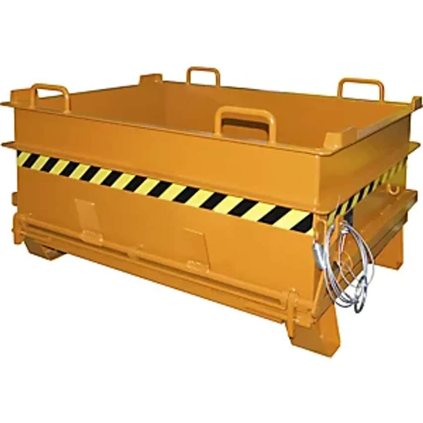 BC Construction Material Container - With Stone Clamp Release Mechanism - WxH 1305 X 700mm, Yellow Orange