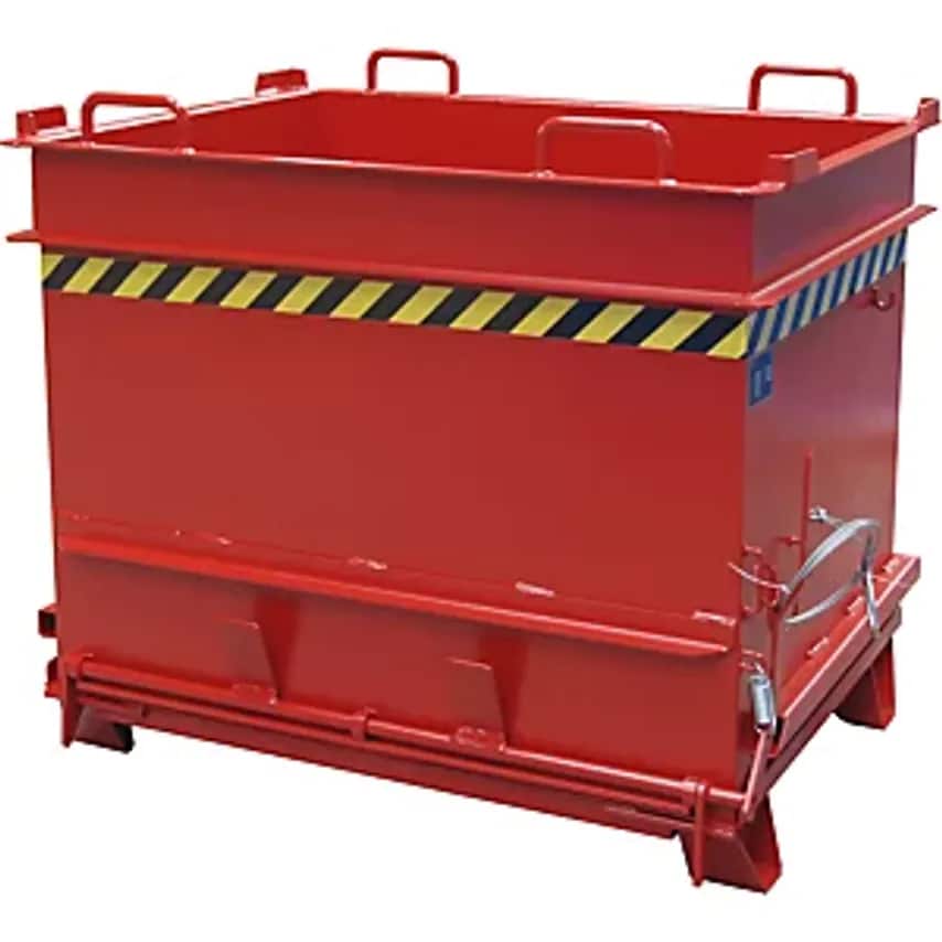 BC Construction Material Container - With Stone Clamp Release Mechanism - WxH 1310 X 1160mm, Flame Red