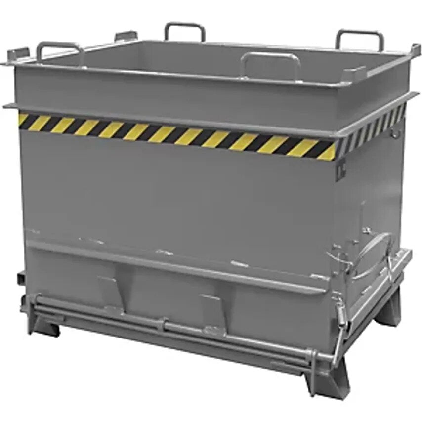 BC Construction Material Container - With Stone Clamp Release Mechanism - WxH 1310 X 1160mm, Mouse Grey