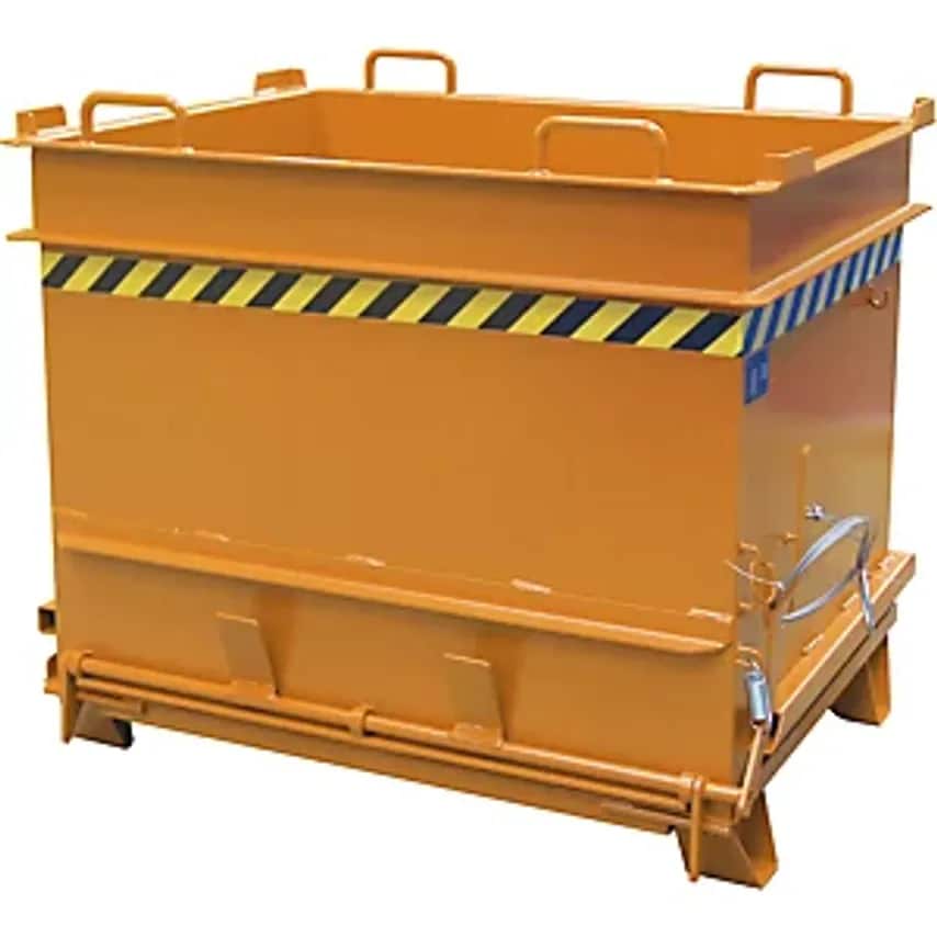 BC Construction Material Container - With Stone Clamp Release Mechanism - WxH 1310 X 1160mm, Yellow Orange