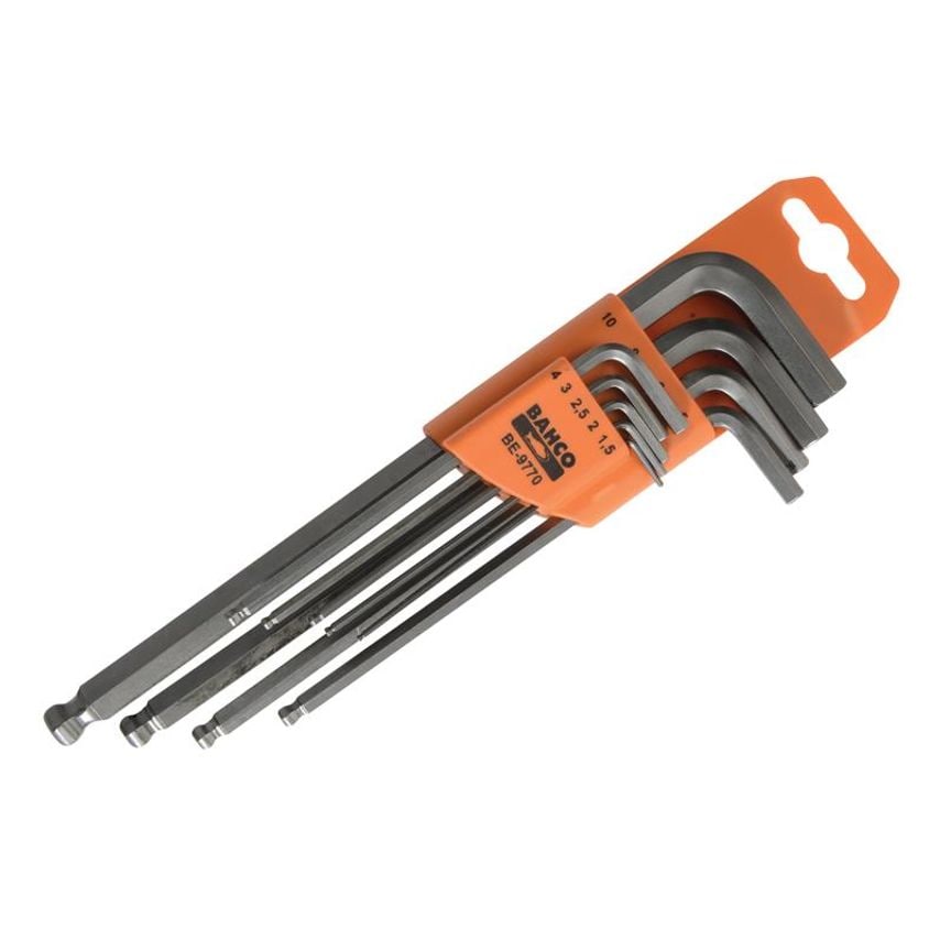 BE-9770 Metric Long Ball End Hex L-Key Set, 9 Piece BAH9770