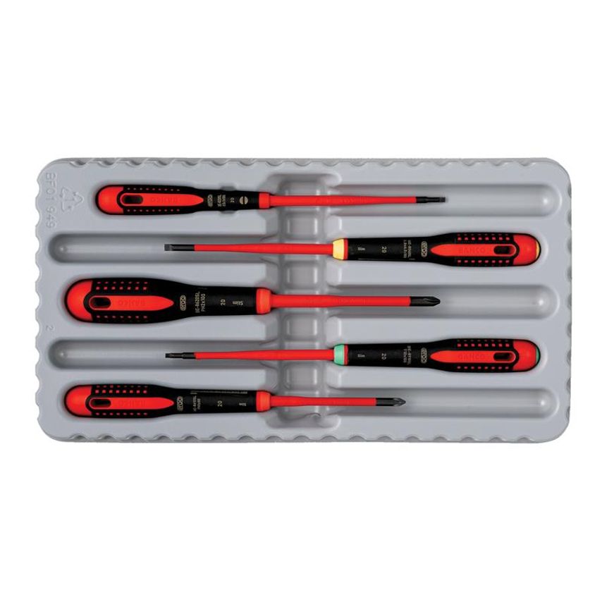 BE-9871SL ERGO Slim VDE Insulated Screwdriver Set, 5 Piece BAH9871SL