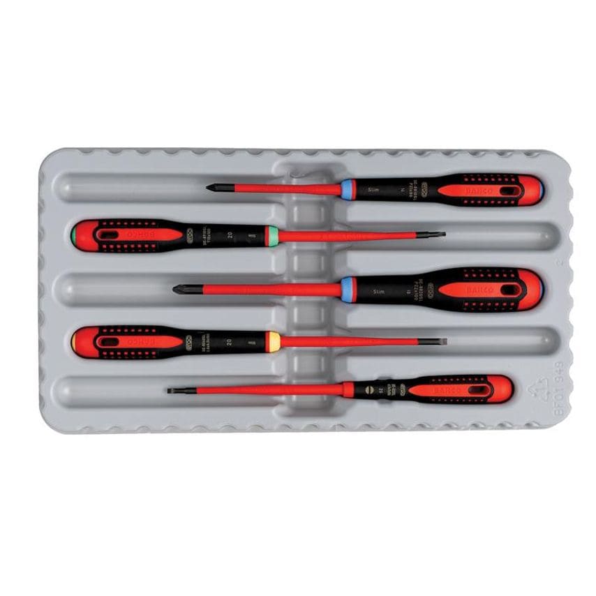 BE-9872SL ERGO VDE Insulated Screwdriver Set, 5 Piece BAH9872SL