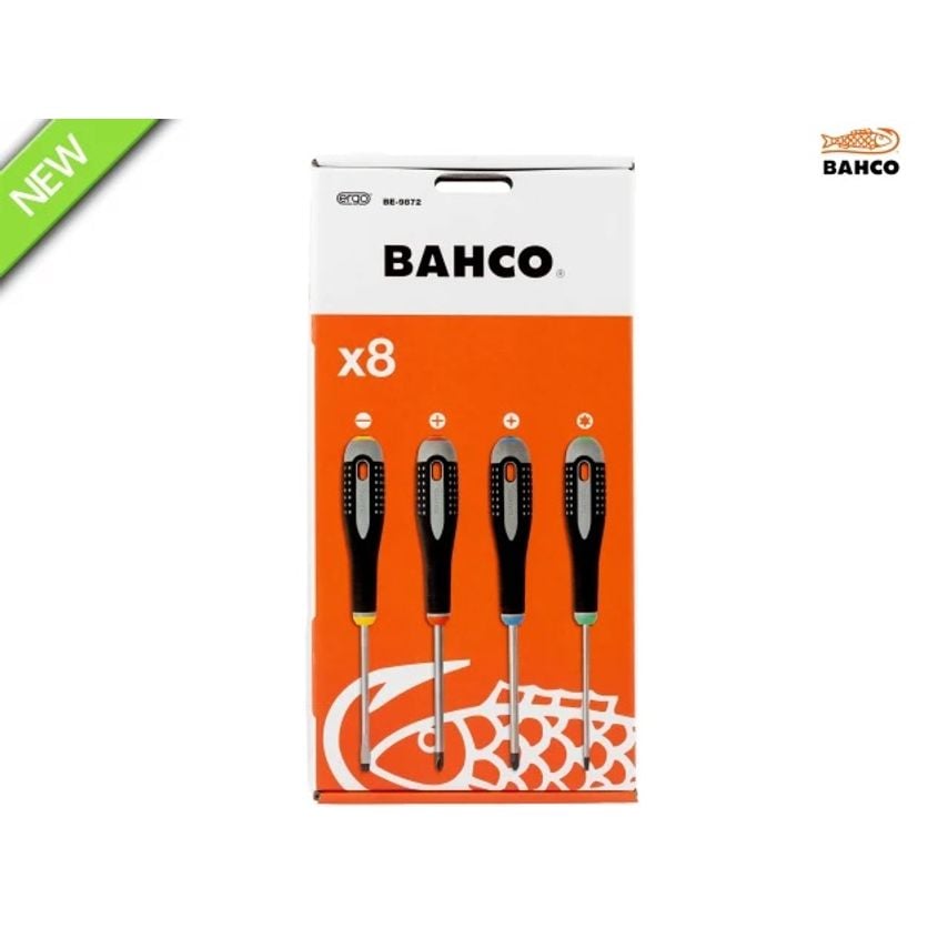 BE-9872 Ergo Screwdriver Set, 8 Piece