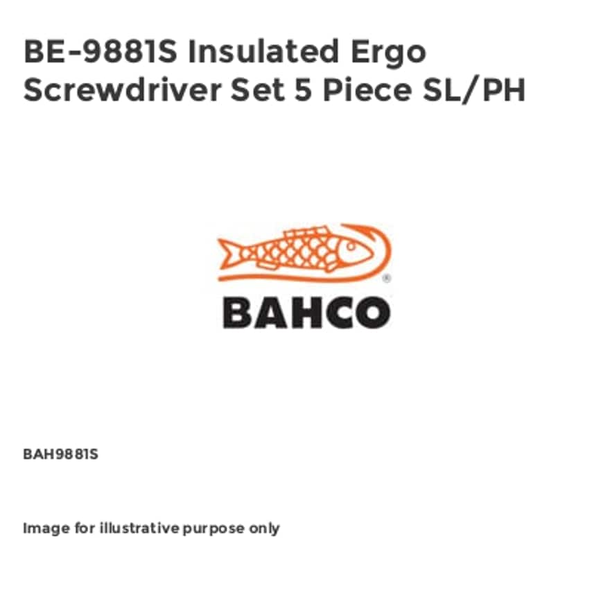 BE-9881S Insulated Ergo Screwdriver Set 5 Piece SL/PH BAH9881S