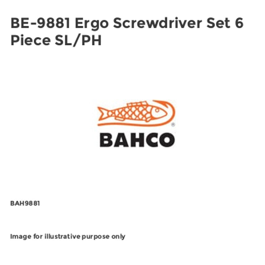 BE-9881 Ergo Screwdriver Set 6 Piece SL/PH BAH9881