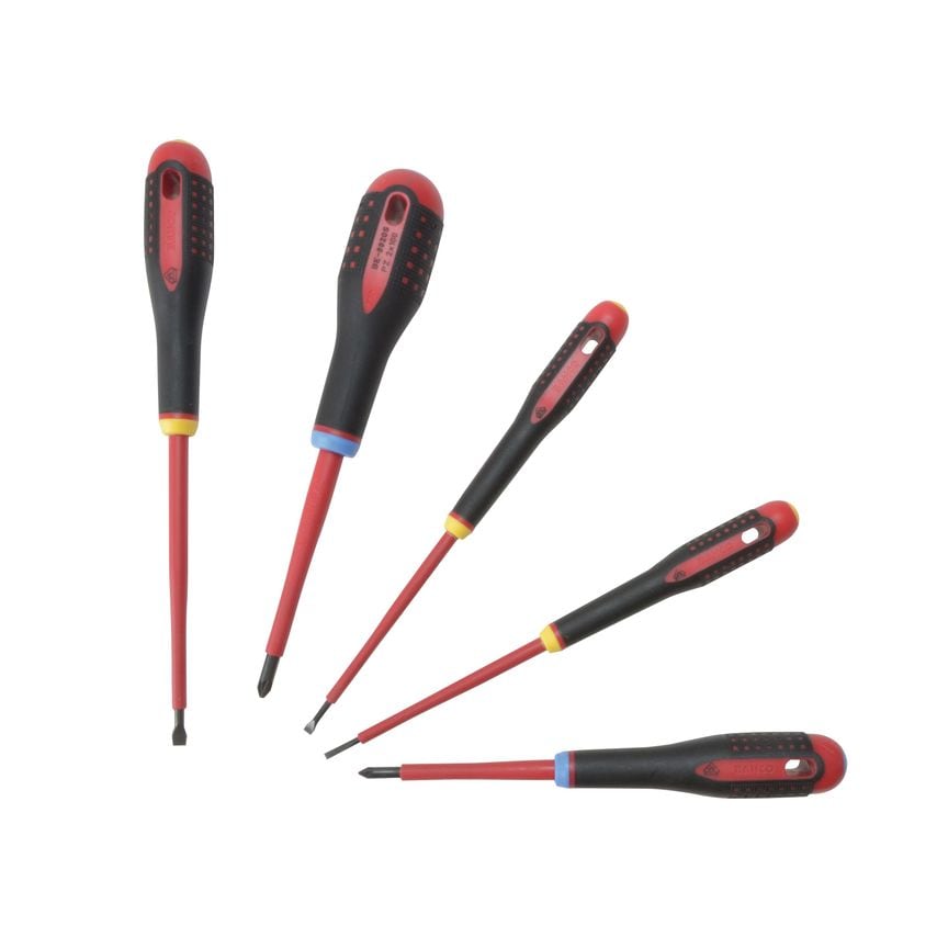 BE-9882S Insulated Ergo Screwdriver Set, 5 Piece SL/PH