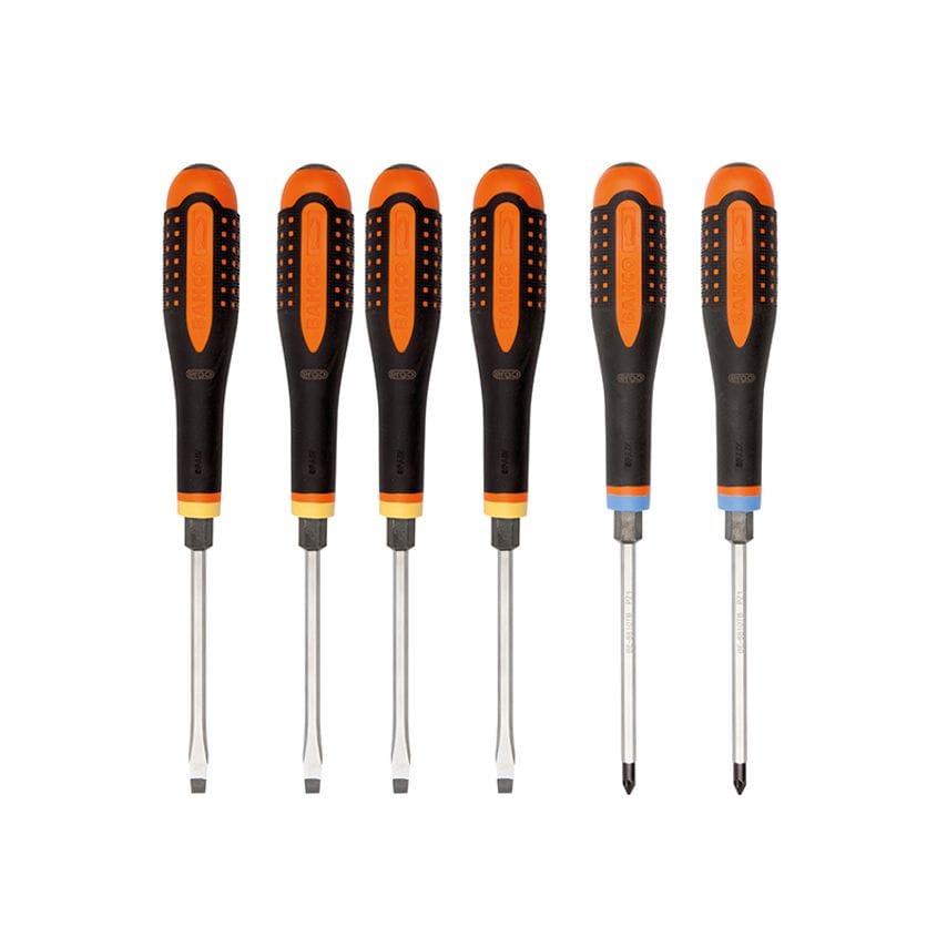 BE-9882TB ERGO Through Blade Screwdriver Set, 6 Piece BAH9882TB