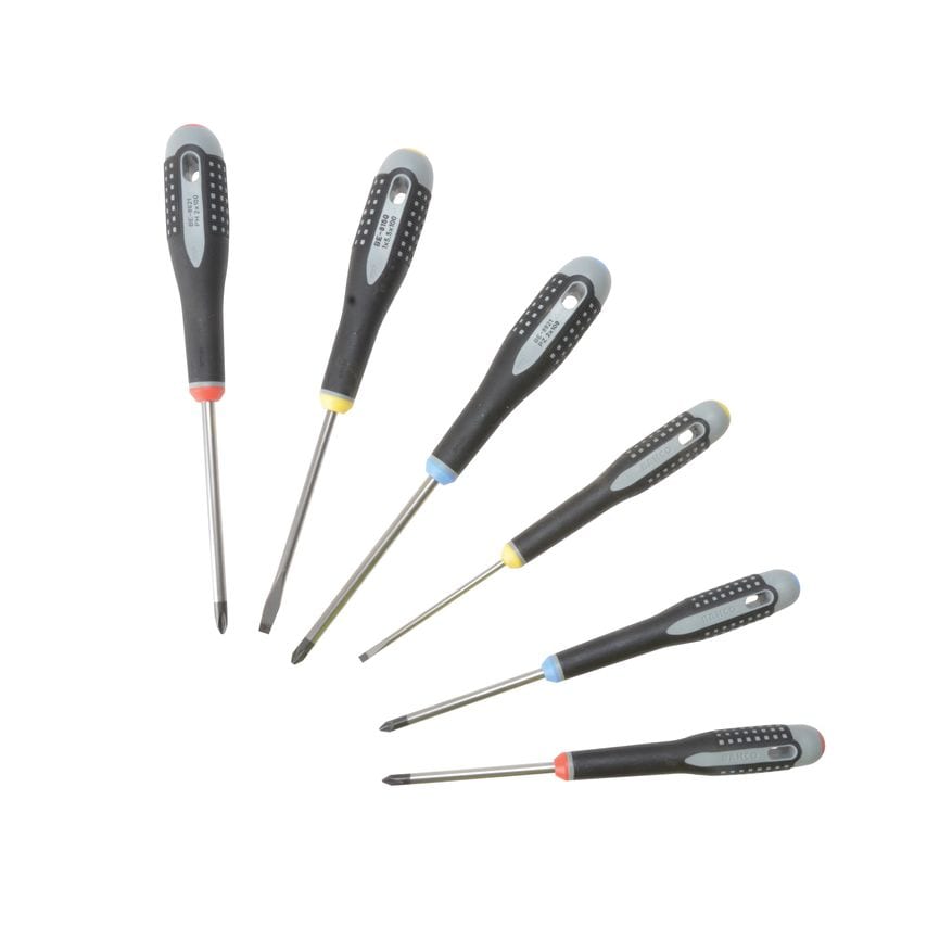 BE-9886 Ergo Screwdriver Set, 6 Piece Sl/Ph/Pz