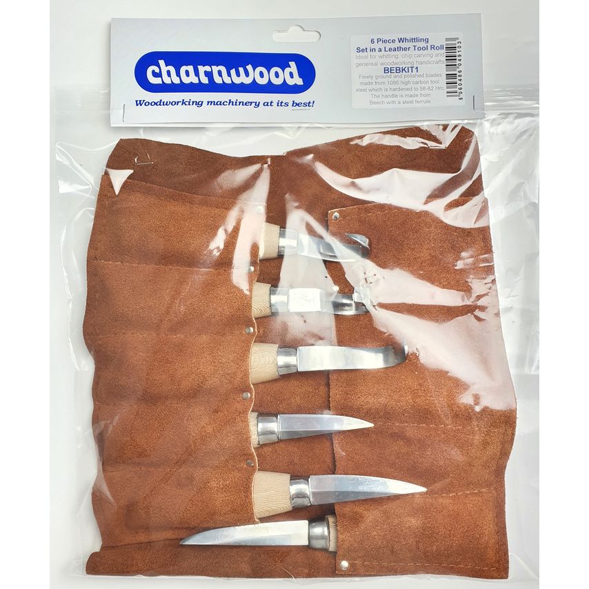 BEBKIT1 Whittling 6 Piece Set In A Leather Tool Roll