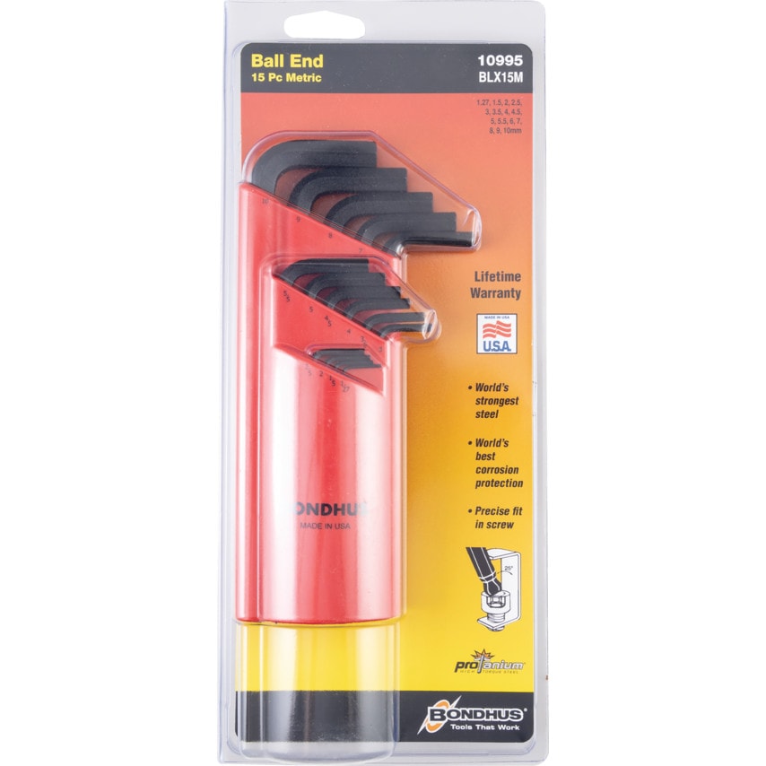 BLX15mm Metric Hex Key Set 15 Piece Black Finish