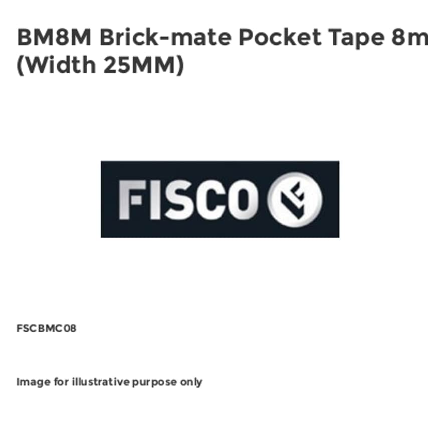 BM8M Brick-mate Pocket Tape 8m (Width 25MM) FSCBMC08