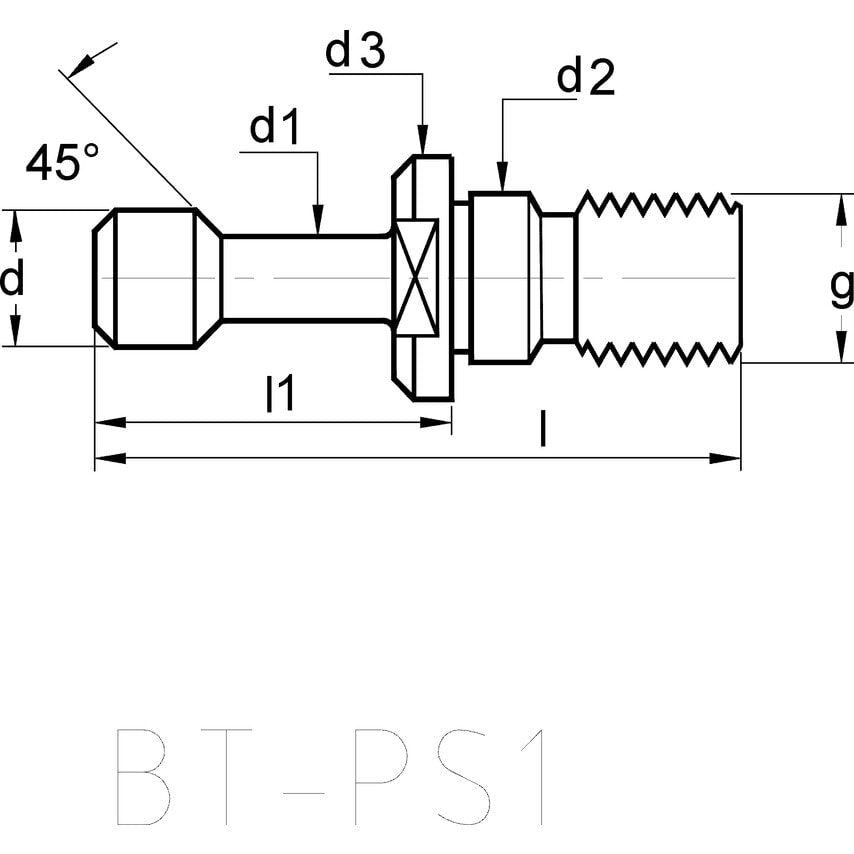 BT30-Type PS1 MAS 403 Pull Stud