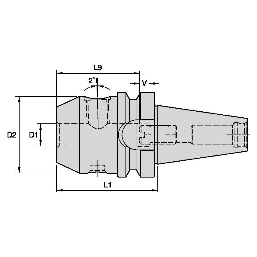 BT30WN08050m 8mm Whistle Notch ADAPTER-BT30