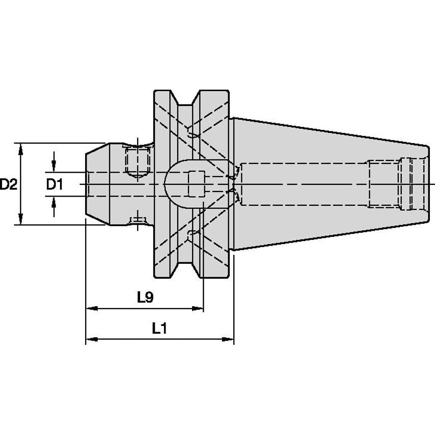 BT40BEM14063m End Mill Adapter Weldon EM BT40