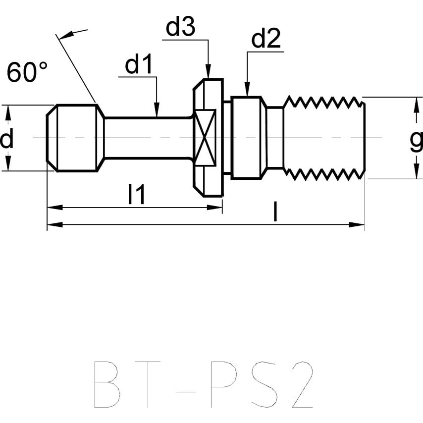 BT40-Type PS2 MAS 403 Pull Stud