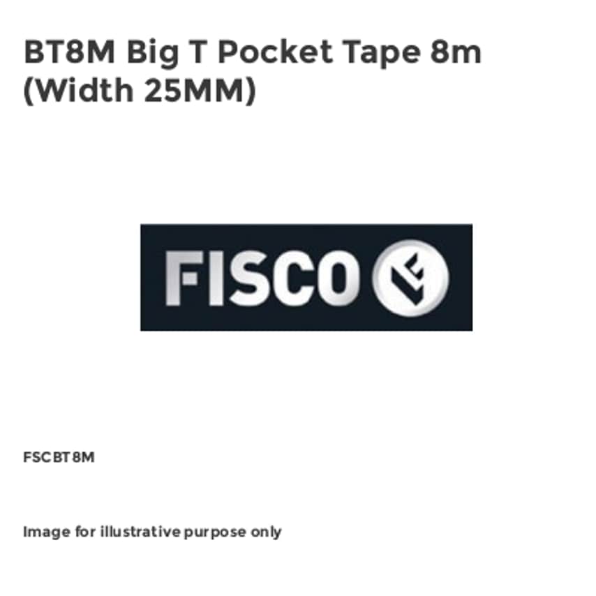 BT8M Big T Pocket Tape 8m (Width 25MM)