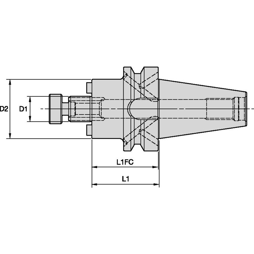 BTKV40BSM2C100200 Shell Mill 1 Coolant with Small Outside Diameter - B
