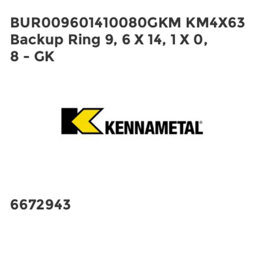 BUR009601410080GKM KM4X63 Backup Ring 9, 6 X 14, 1 X 0, 8 - GK