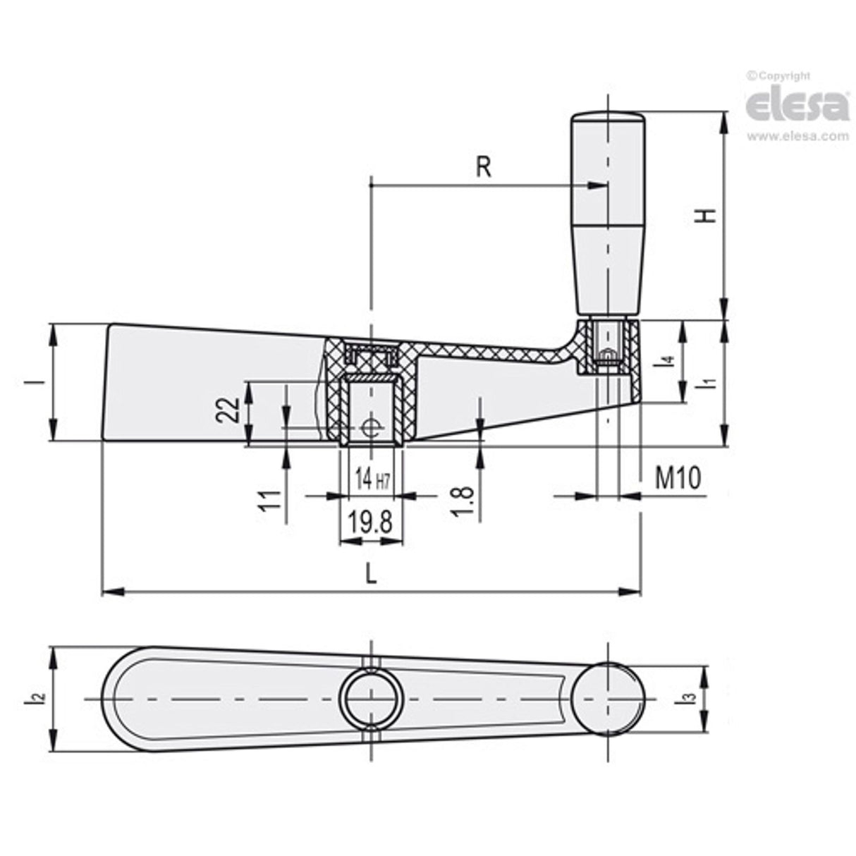 Balanced crank handle-METP.170