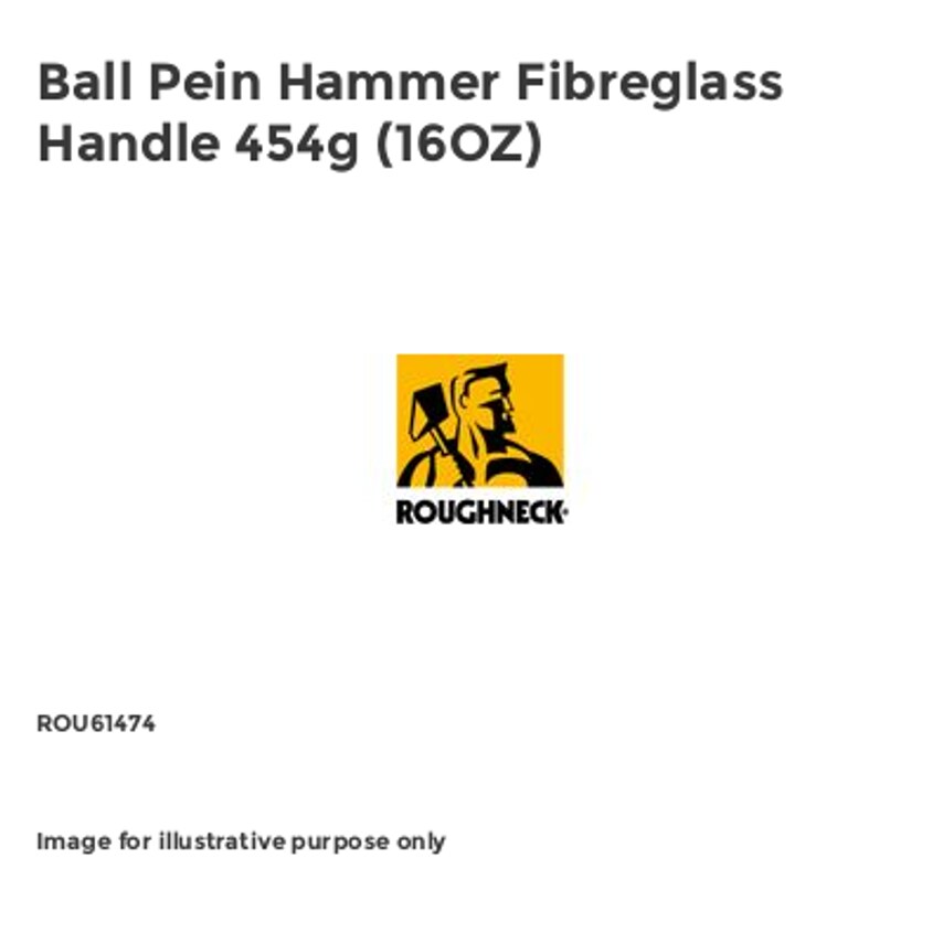 Ball Pein Hammer Fibreglass Handle 454g (16OZ) ROU61474