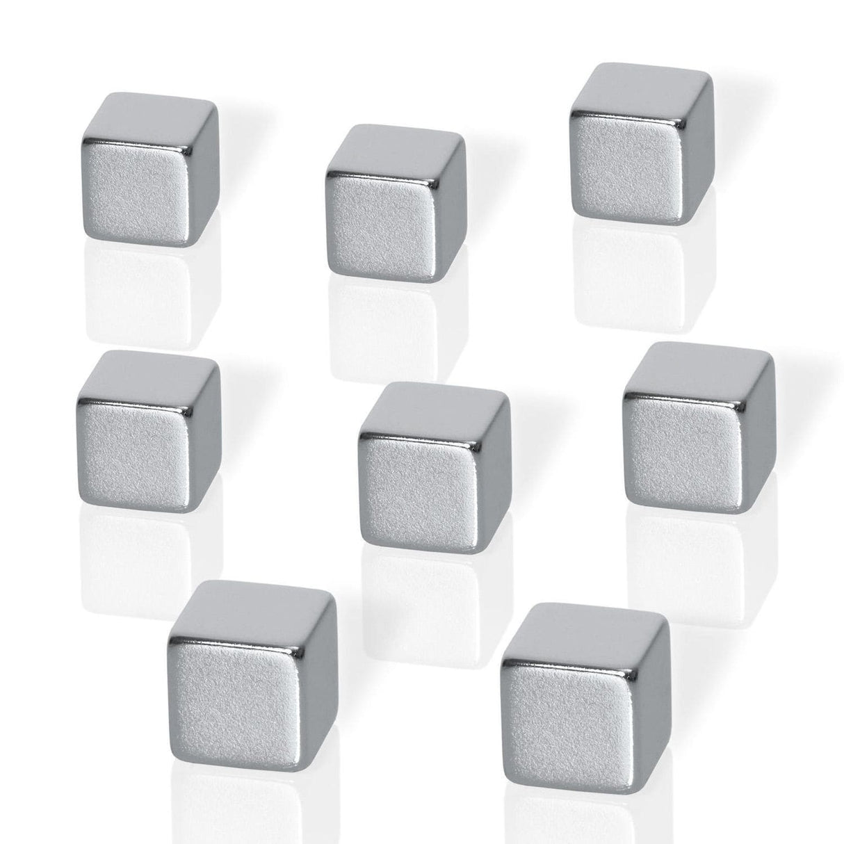 BeBoard Neodymium Cube Magnets Silver PK8