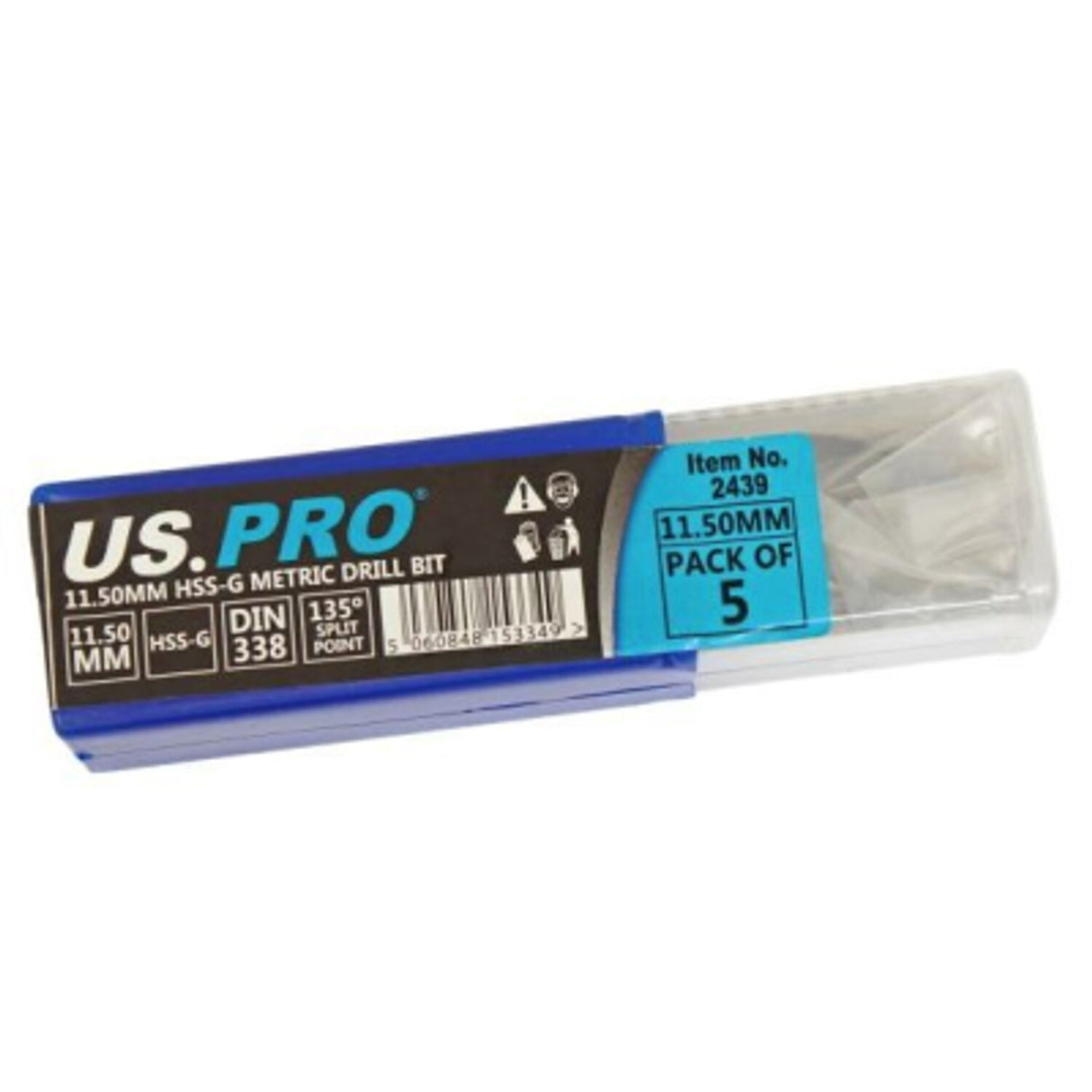 Bergen 11.5mm HSS Metric Ground Drill Bit (Pack of 5)