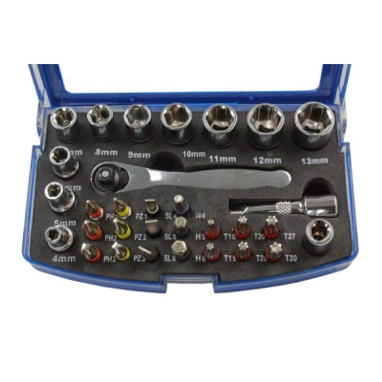 Bergen 31 Piece Socket and Screwdriver Bit Set 1/4in Drive