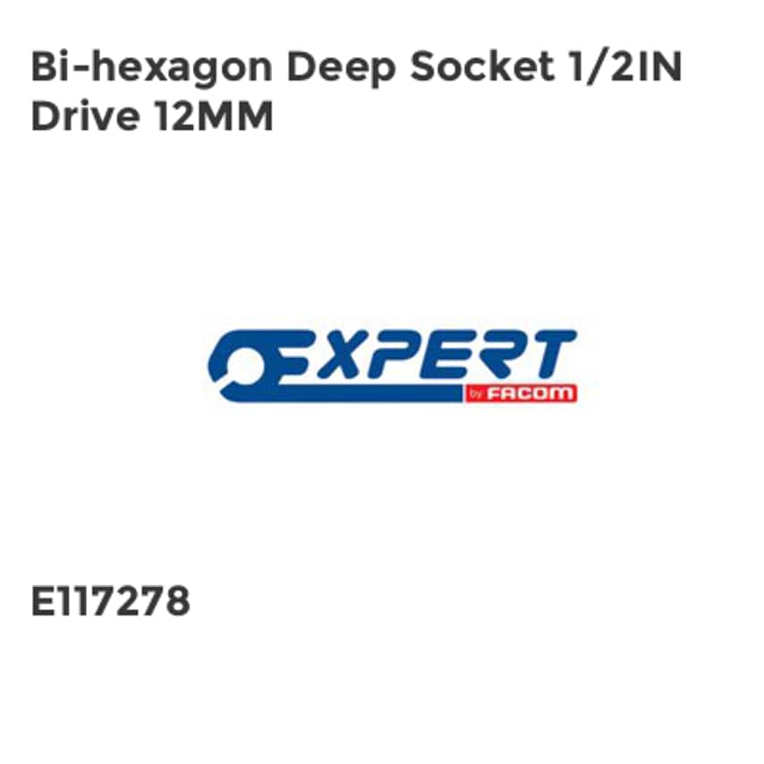 Bi-Hexagon Deep Socket 1/2in Drive 12mm BRIE117278B