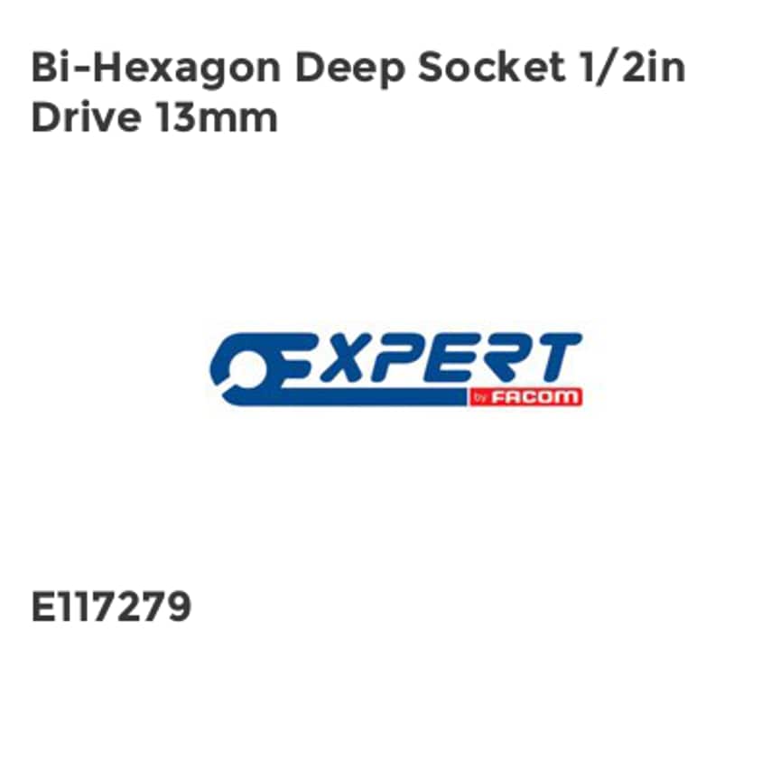 Bi-Hexagon Deep Socket 1/2in Drive 13mm BRIE117279B