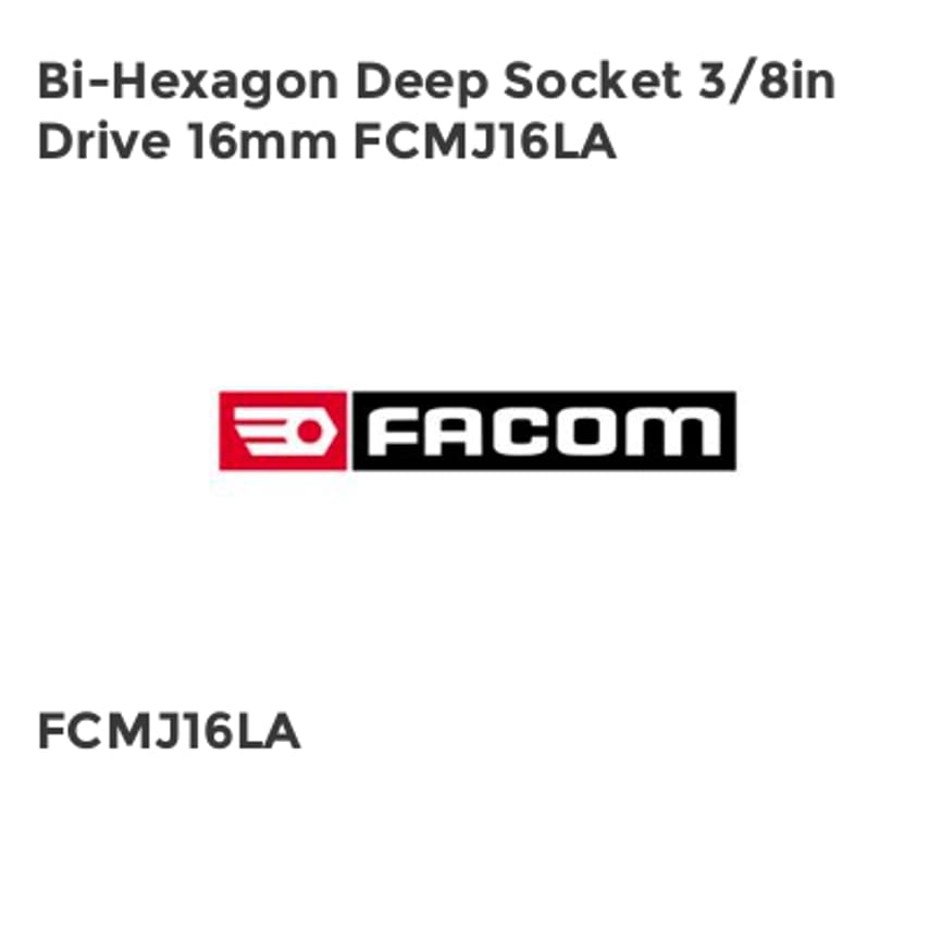 Bi-Hexagon Deep Socket 3/8in Drive 16mm FCMJ16LA