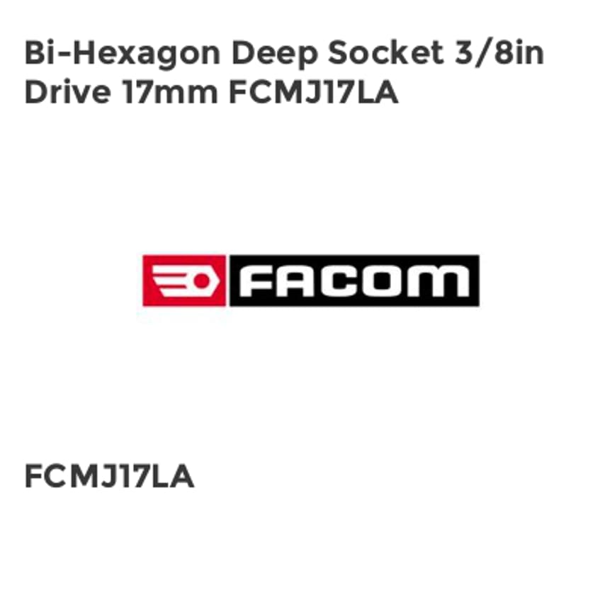 Bi-Hexagon Deep Socket 3/8in Drive 17mm FCMJ17LA