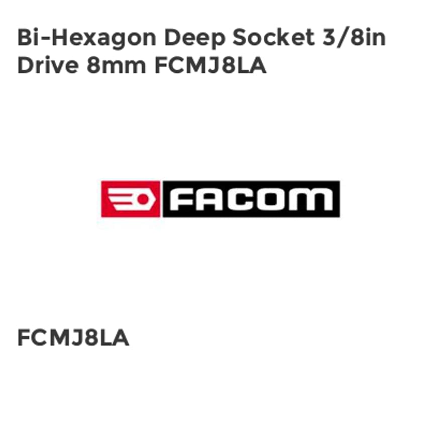 Bi-Hexagon Deep Socket 3/8in Drive 8mm FCMJ8LA