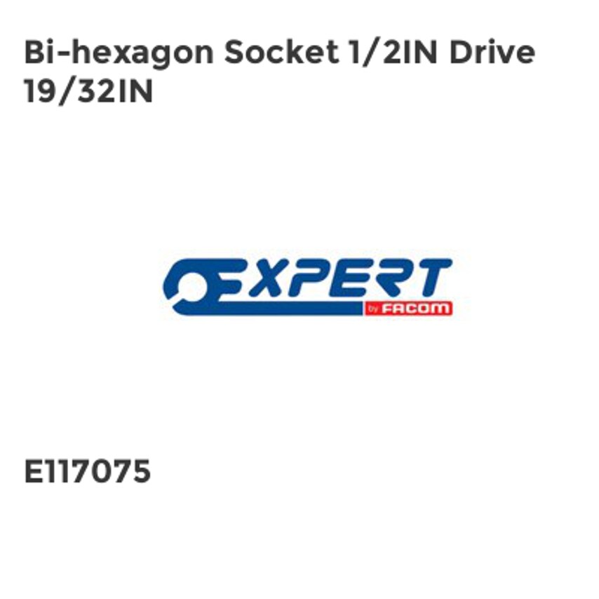 Bi-Hexagon Socket 1/2in Drive 19/32in BRIE117075B