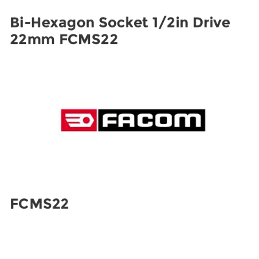 Bi-Hexagon Socket 1/2in Drive 22mm FCMS22