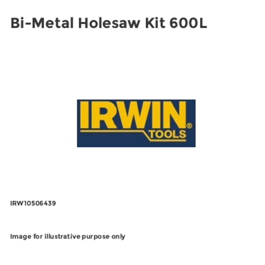 Bi-Metal Holesaw Kit 600L