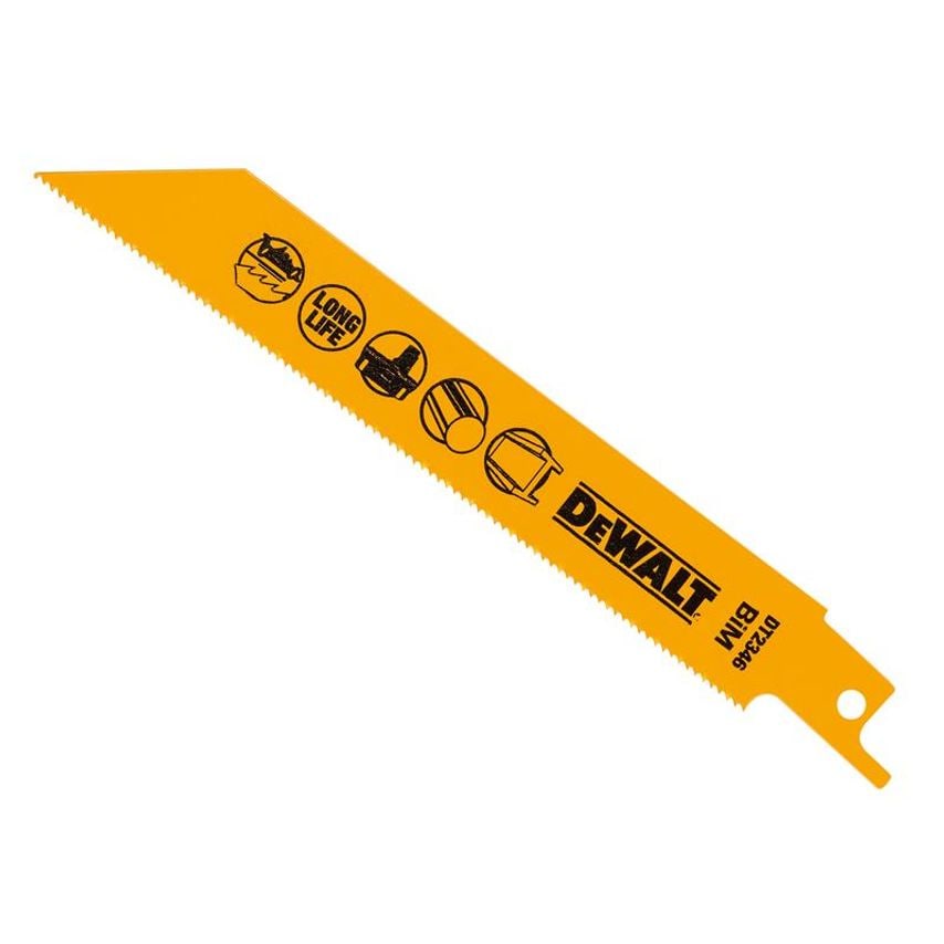 Bi-Metal Reciprocating Blade for Metal Cordless 152mm x 18 TPI (Pack 5) DEWDT2346QZ